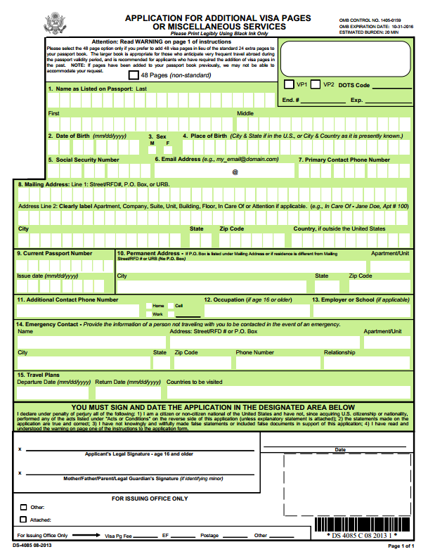 Download child passport application form