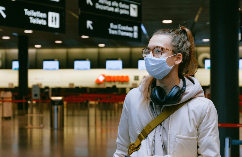 Masked Traveler at the Airport
