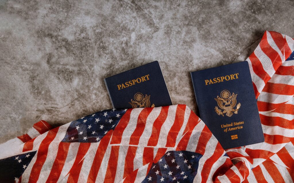 US Flag and US Passport